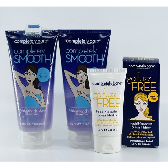 Completely Bare No-Bump Shave Gel Legs Bikini X2 PLUS Hair Inhibitor &Free Razor - Picture 2 of 14